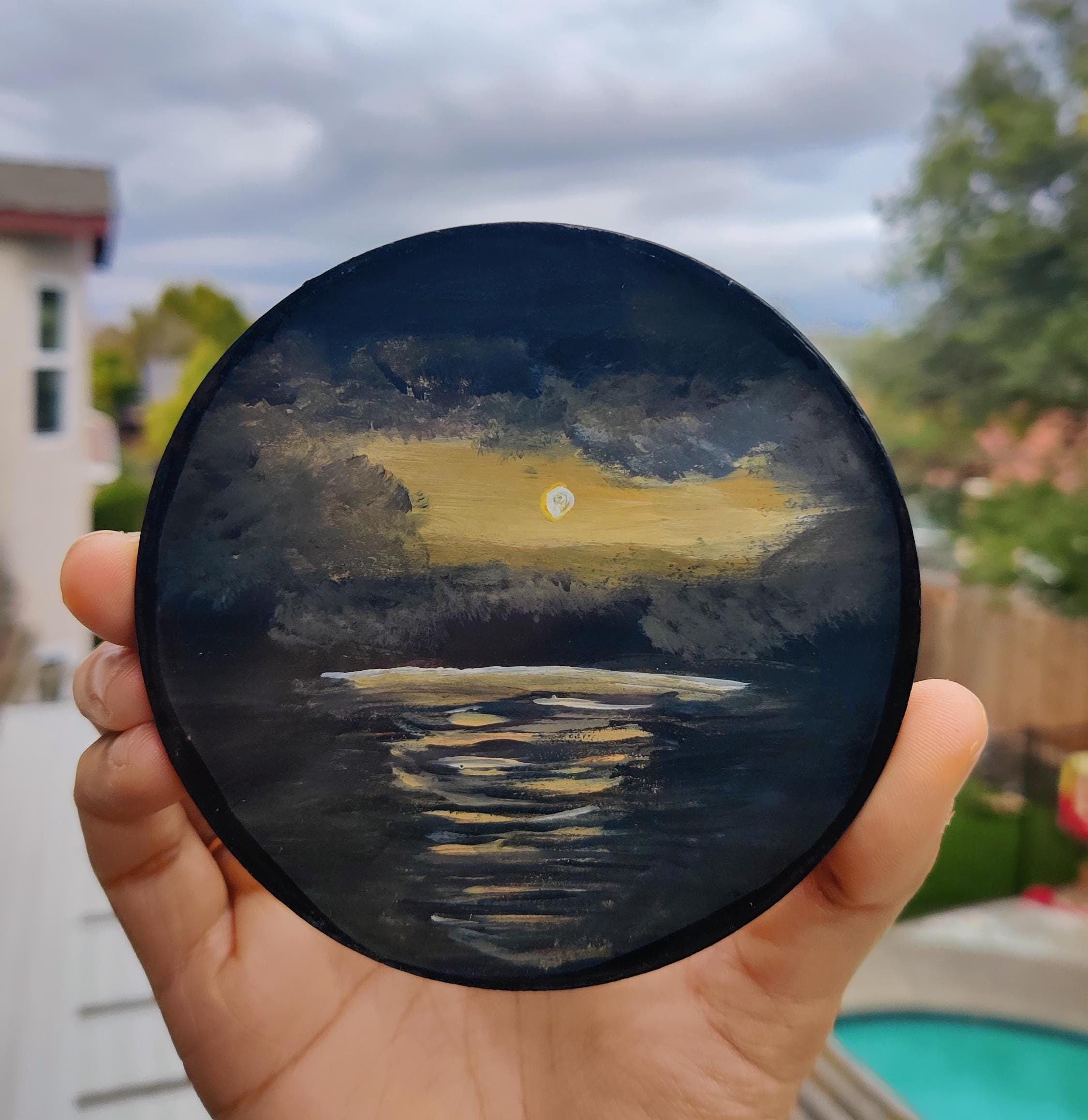 Stunning Night Beach Resin Coaster  A Serene Touch for Your Space Holiday Gift Interior Decor