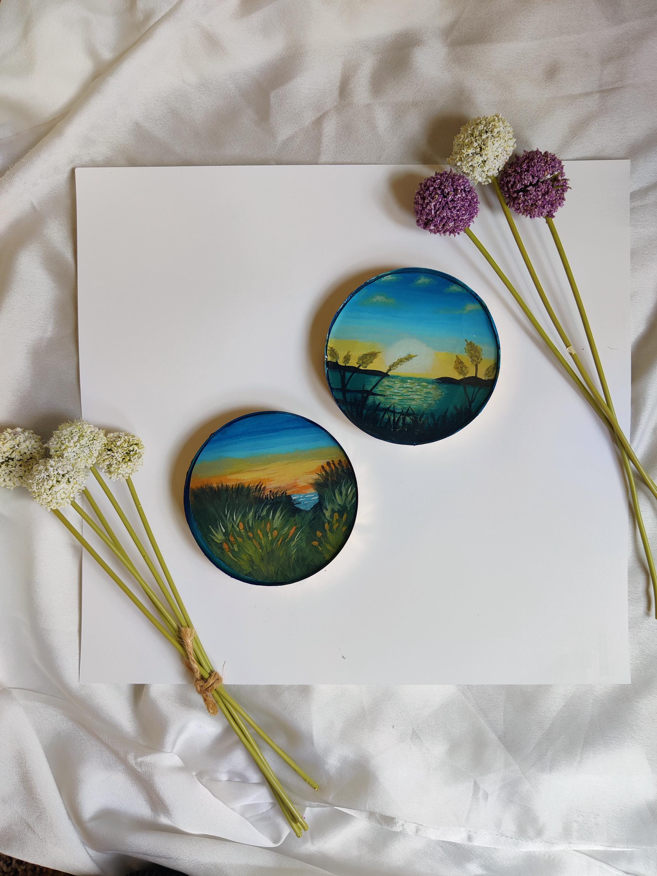 Beachy Oceanic view Resin Coasters  Perfect Holiday Gift Wall decor