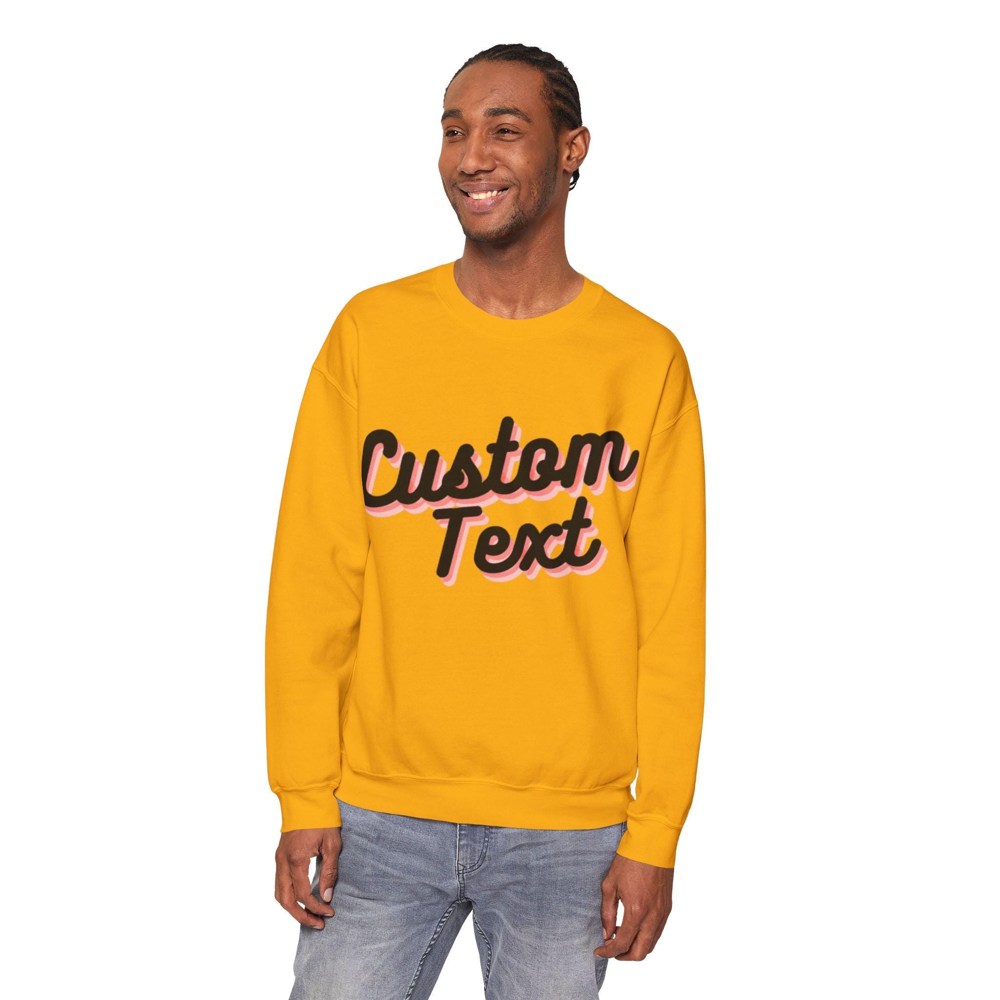 Personalized Warm cozy Unisex Sweatshirt Long sleeves Custom Quote Custom college letters names brand quotes logos merchandise marketing